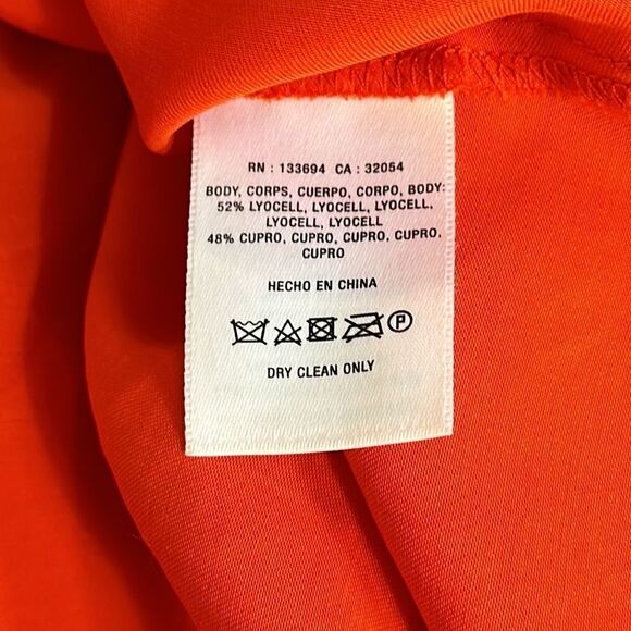 Paper Crown tomato red lyocell/cupro short sleeve off shoulder blouse - Picture 8 of 8